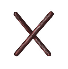 Hand-drawn red wrong cross illustration