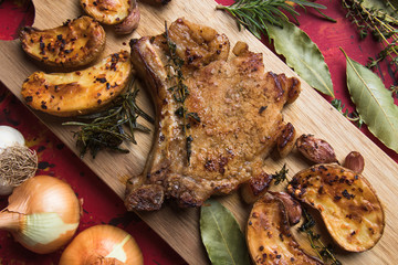 Perfect pork loin chop steak