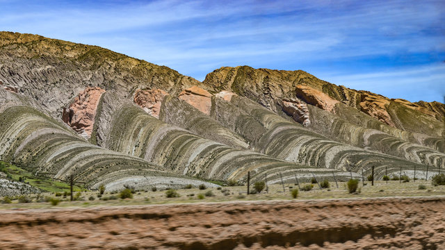 Espinar del Diablo (Devils Backbone), a rock formation created by tectonic plate movements near Humahuaca, Jujuy, Argentina