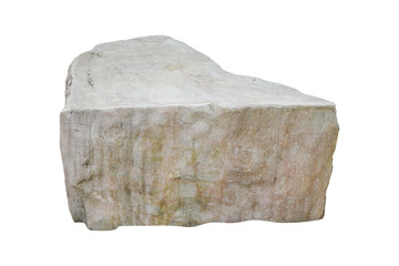 white marble stone isolated on white background with clipping path