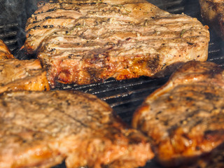 Obraz na płótnie Canvas Meat on barbecue