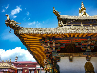 The rooftop of the Jokhang Temple, Lhasa, Tibet