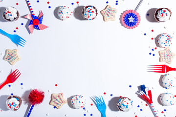 Fourth of July American party theme with desserts