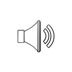 Volume control hand drawn outline doodle icon. Loudspeaker low or high button sound control concept vector sketch illustration for print, web, mobile and infographics isolated on white background.