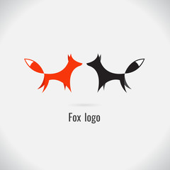 fox logo white and black. on white background. vector. Illustration. logo. symbol. abstract. Animals