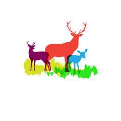 Deer logo. on black background. vector. Illustration. logo. symbol. abstract. design. Animals. landscape