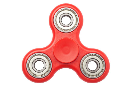 Fidget hand spinner finger tips gyro stress anxiety relief toy, Isolated on white background.