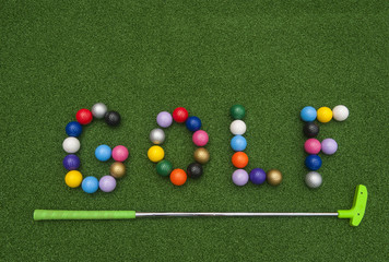 Putt Putt Balls Spell Golf