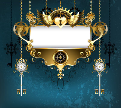 Symmetrical steampunk banner