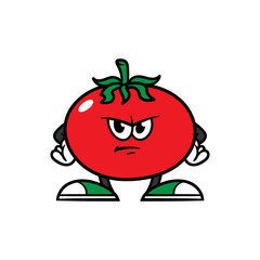 Cartoon Angry Tomato Character