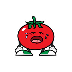 Cartoon Crying Tomato Character