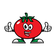 Cartoon Tomato Character Giving Thumbs Up