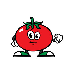 Cartoon Tomato Character Pointing