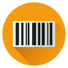 barcode circle flat orange icon