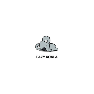 Lazy koala sleeping icon, logo design, vector illustration
