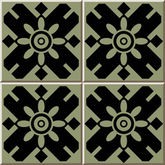 Ceramic tile pattern Polygon Geometry Cross Frame Flower