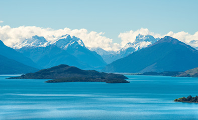 View from the head of lake Wakatipu the third largest lake in New Zealand.