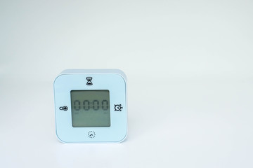 isolated blue cutestopwatch timer for setting in cooking