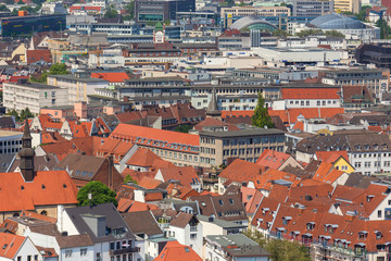 Fototapeta na wymiar bielefeld cityscape germany from above