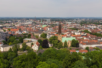 Fototapeta na wymiar bielefeld cityscape germany from above