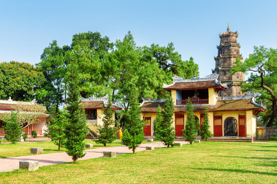 Courtyard of the Pagoda of the Celestial Lady, Hue, Vietnam
