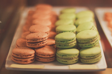 Cake macaron or macaroon on white background