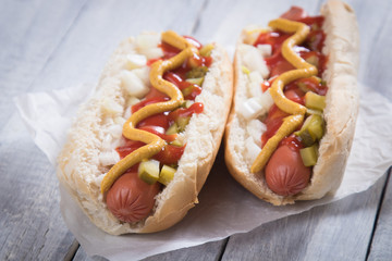 Classic american hot dog