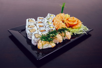 sushi combo on white background