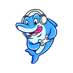 Dolfin games Mascot Design Vector