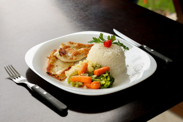 Balanced meal or diet concept