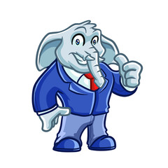 Elephant Business Mascot Design Vector