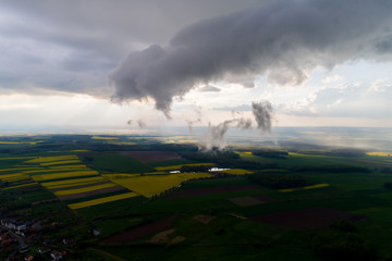 Dangerous clouds above the small village