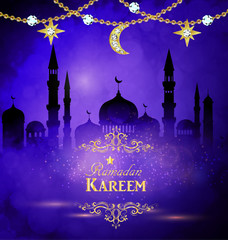Ramadan Kareem greeting with mosque