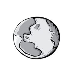 Earth drawing on white background. World map or globe in doodles style. Environment design for earth day.