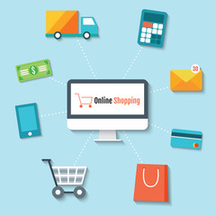 Online shopping concept vector EPS10