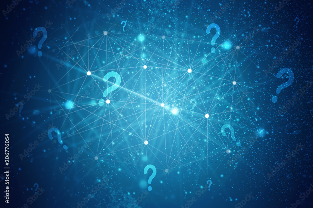 Poster 2d rendering question mark concept
