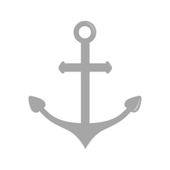Ship anchor icon. Nautical sign symbol. Isolated White background. Flat design Vector illustration