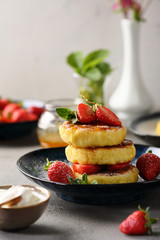 Breakfast pancakes with berry