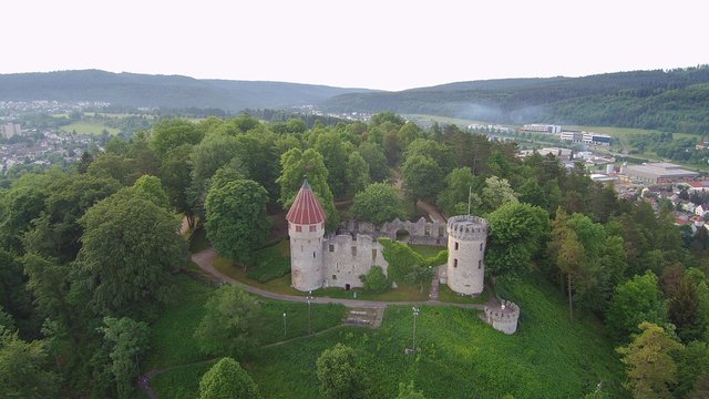 Rine Honberg in Tuttlingen in S&uuml;ddeutschland in Europa aufgenommen mit einer Drone