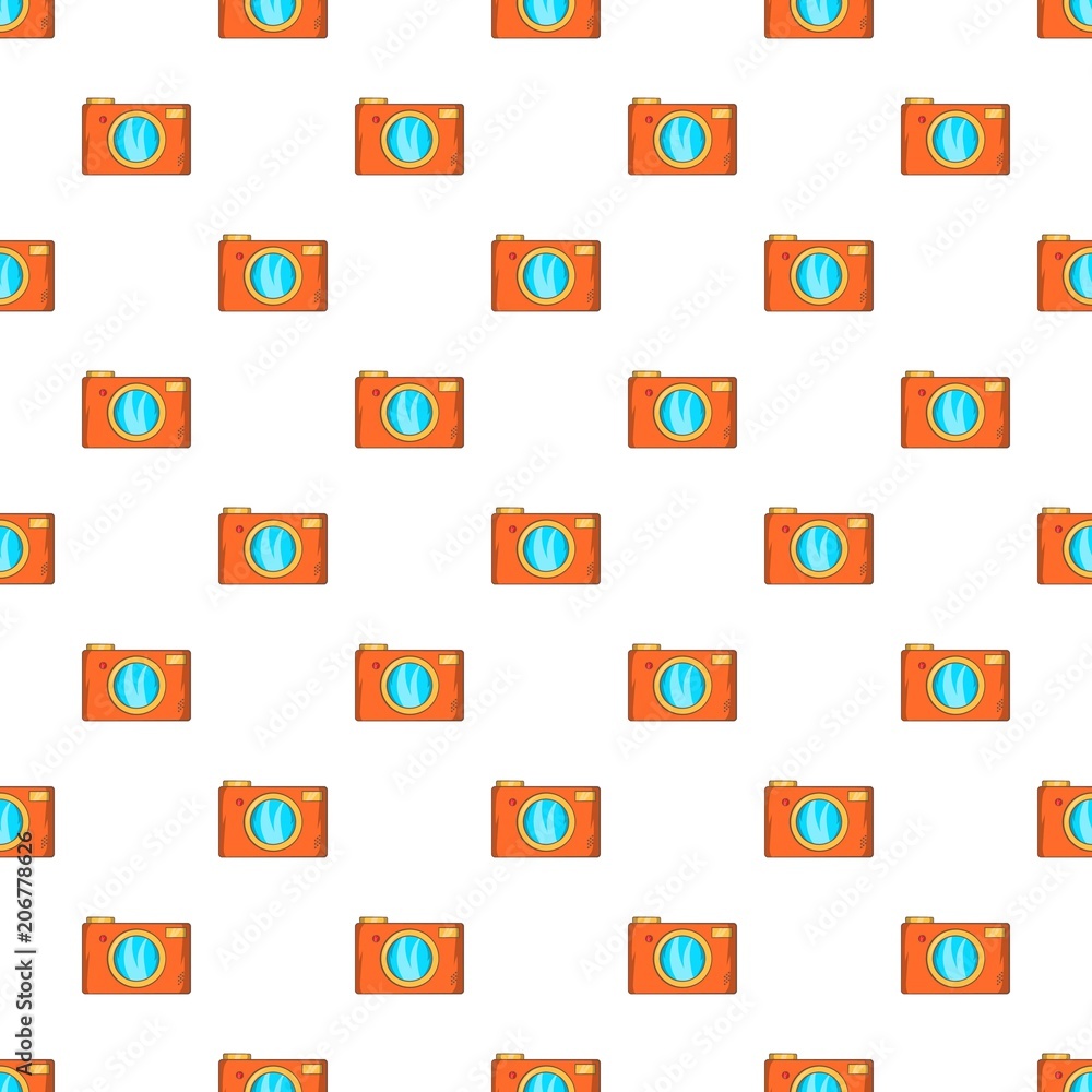 Aufkleber retro camera pattern. cartoon illustration of retro camera vector pattern for web