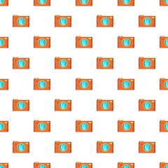 Retro camera pattern. Cartoon illustration of retro camera vector pattern for web