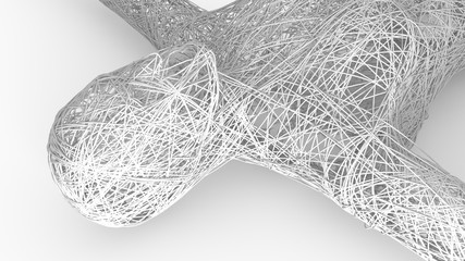 man 3d abstract figure laying and thinking  