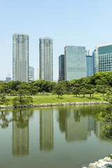 Fototapeta na wymiar 東京汐留の高層ビル群