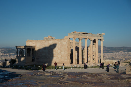 Erechtheion or Erechtheum, A Greek temple dedicated to both Athena and Poseidon. Acropolis of Athens. UNESCO World Hetiage site.