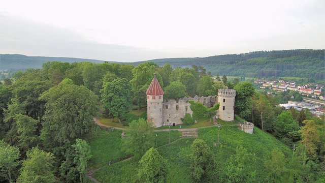 Rine Honberg in Tuttlingen in S&uuml;ddeutschland in Europa aufgenommen mit einer Drone