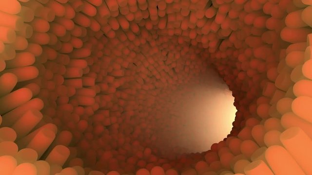 3d render background with intestinal  villi. Abstract inner body surface
