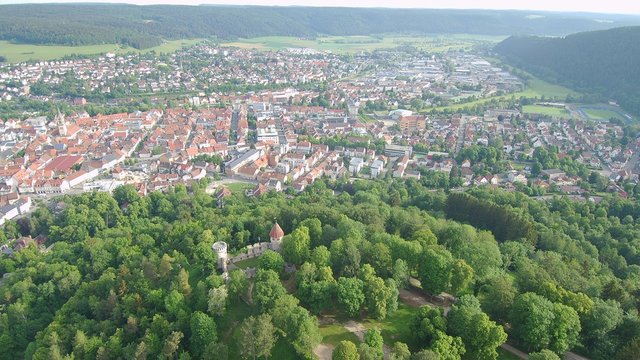 Rine Honberg in Tuttlingen in S&uuml;ddeutschland in Europa aufgenommen mit einer Drone