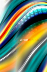 Rainbow color waves, vector blurred abstract background