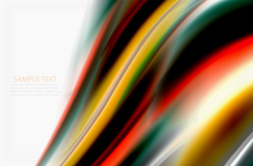 Rainbow color waves, vector blurred abstract background