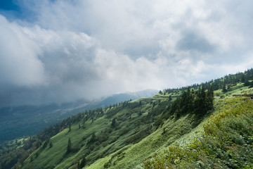 Naklejka premium Shibu touge ridge the highest ridge in Japan